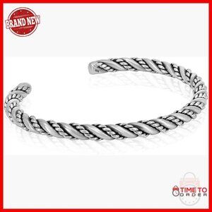 Sterling Silver Viking Cuff Bracelets - Sizes M L XL - Unisex Jewelry